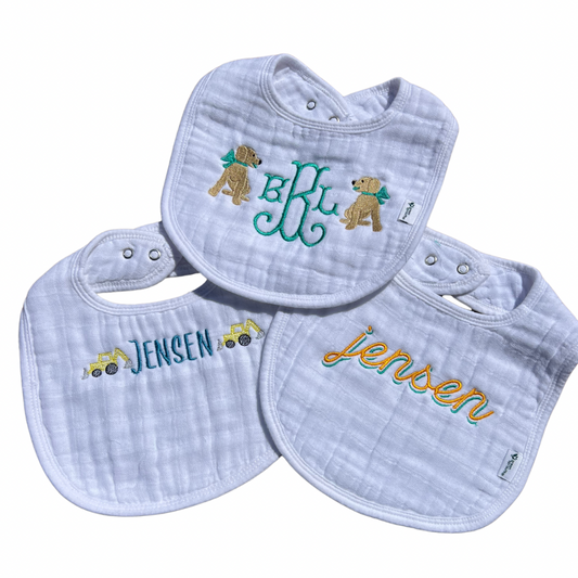 Muslin Baby Bib Trio Set