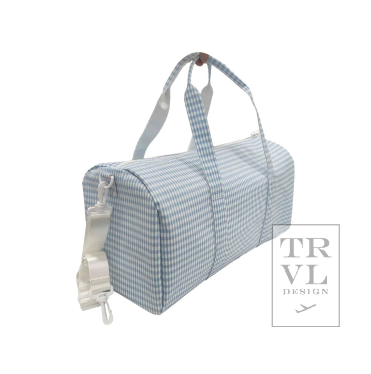 TRVL Weekender Gingham Mist Duffle Bag