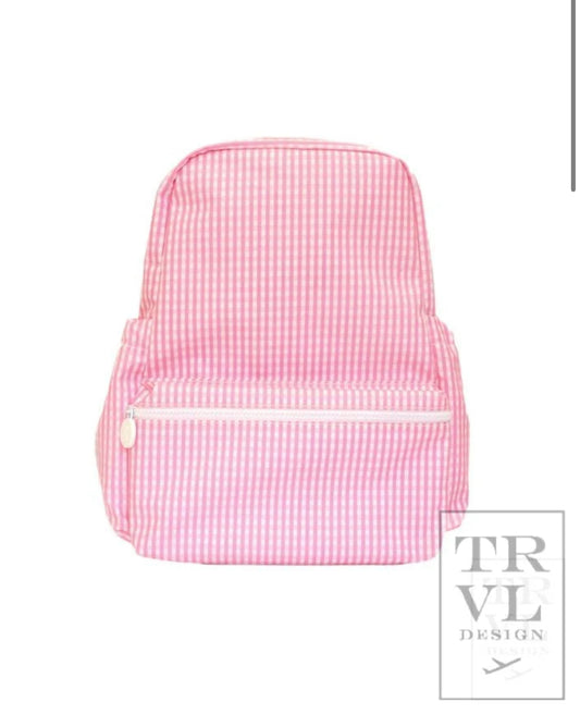 TRVL Pink Gingham Backpack