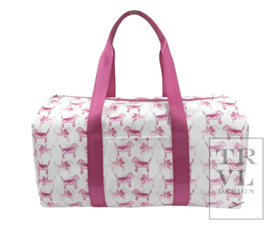 TRVL Weekender Pink Puppy Duffle Bag