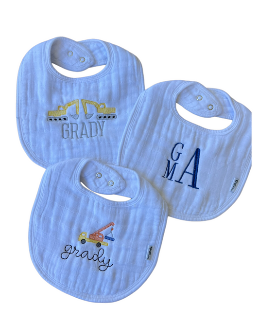 Muslin Baby Bib Trio Set