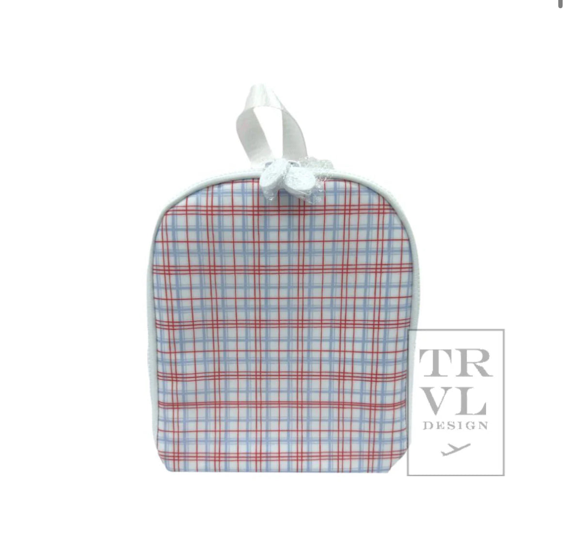 TRVL Red Plaid Lunch Box