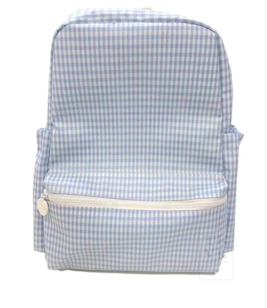 TRVL Mist Blue Gingham Backpack