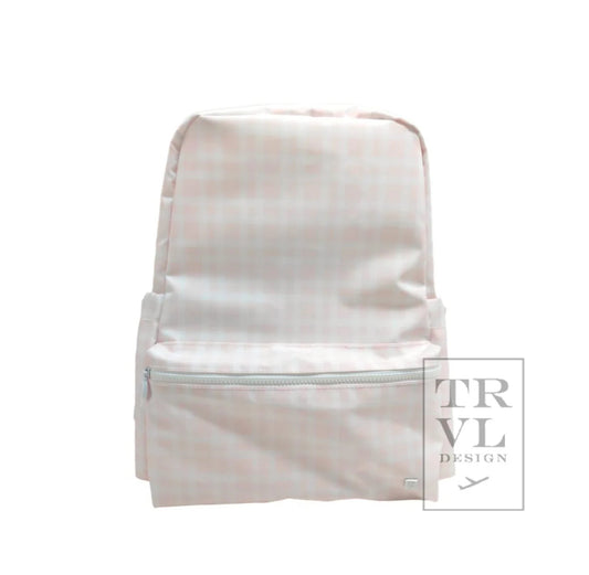 TRVL Pink Striped Backpack