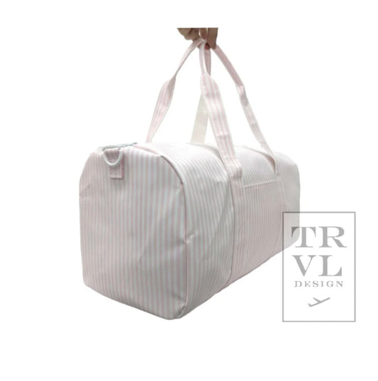 TRVL Weekender Pink Stripe Duffle Bag