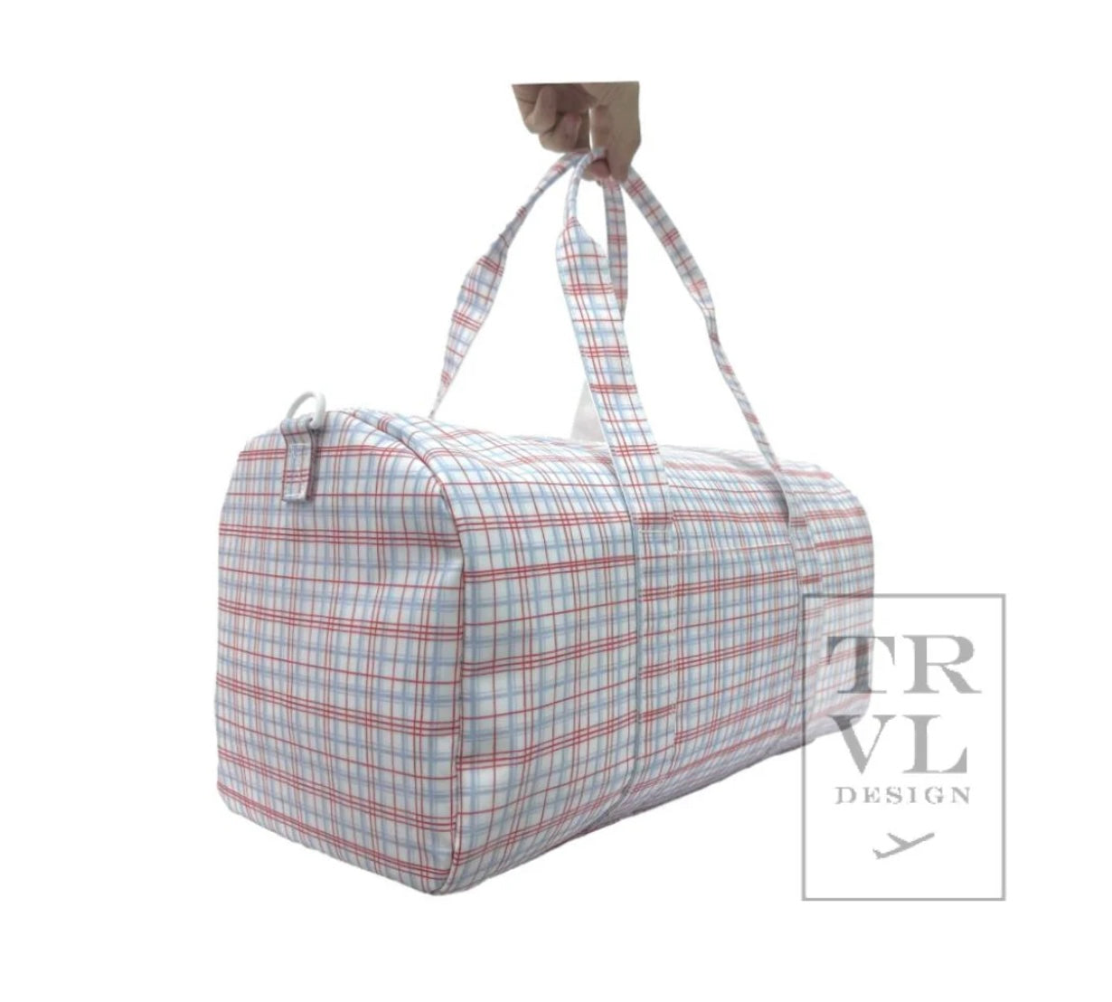 TRVL Weekender Red Plaid Duffle Bag